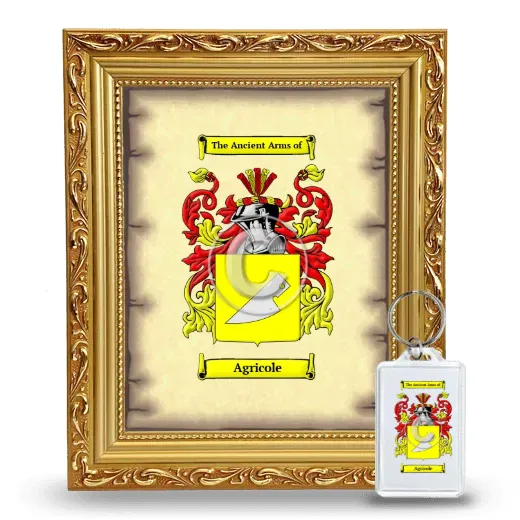 Agricole Framed Coat of Arms and Keychain - Gold