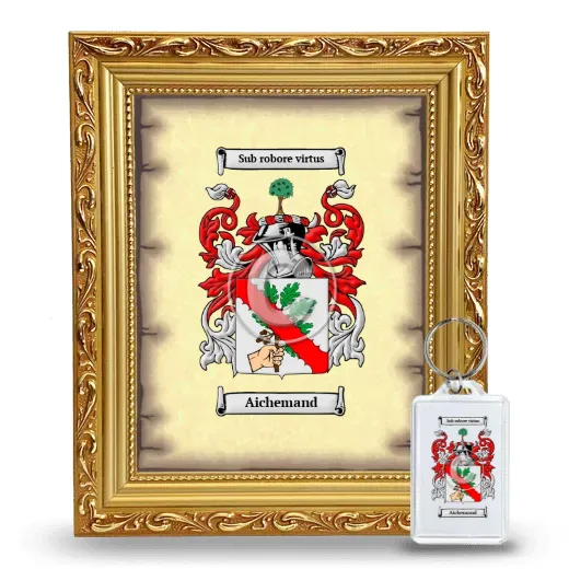 Aichemand Framed Coat of Arms and Keychain - Gold