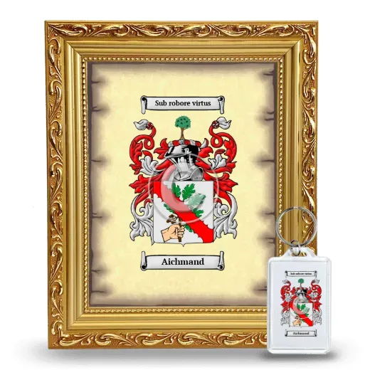 Aichmand Framed Coat of Arms and Keychain - Gold