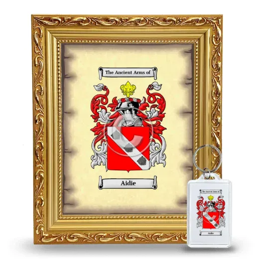 Aidie Framed Coat of Arms and Keychain - Gold