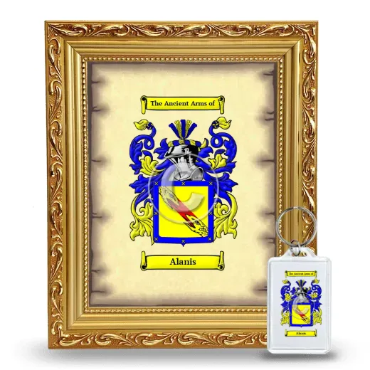 Alanis Framed Coat of Arms and Keychain - Gold