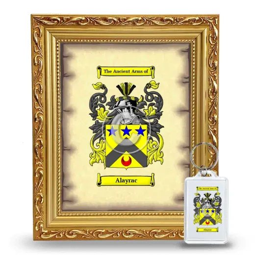 Alayrac Framed Coat of Arms and Keychain - Gold