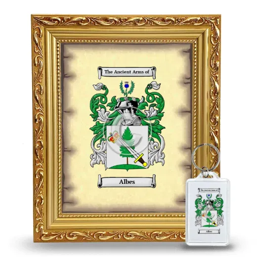 Albes Framed Coat of Arms and Keychain - Gold