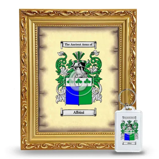 Albini Framed Coat of Arms and Keychain - Gold