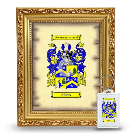 Albiny Framed Coat of Arms and Keychain - Gold