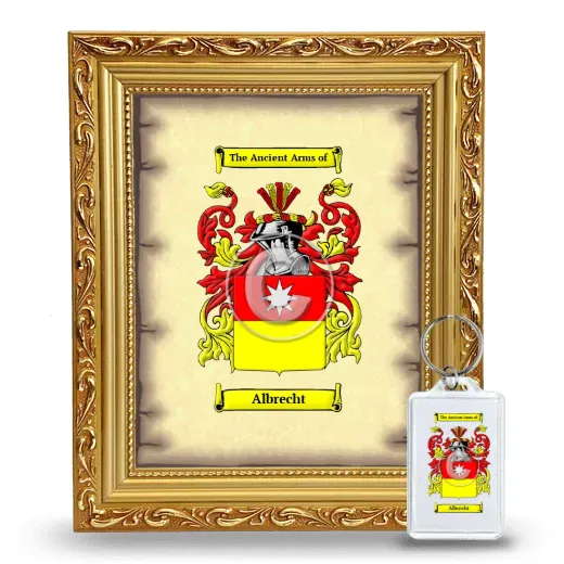 Albrecht Framed Coat of Arms and Keychain - Gold