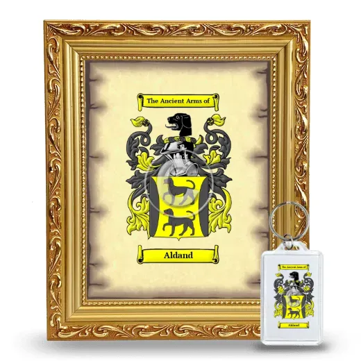 Aldand Framed Coat of Arms and Keychain - Gold