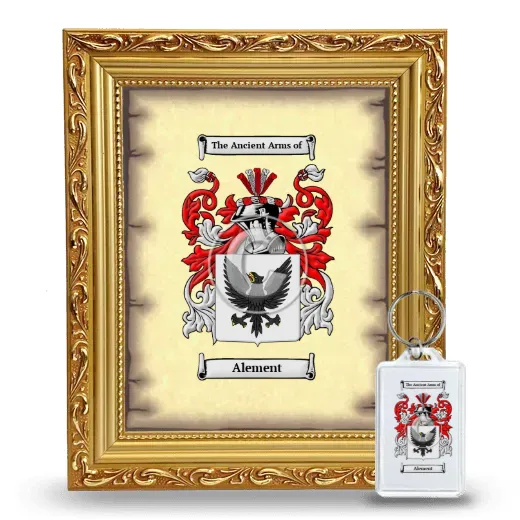 Alement Framed Coat of Arms and Keychain - Gold