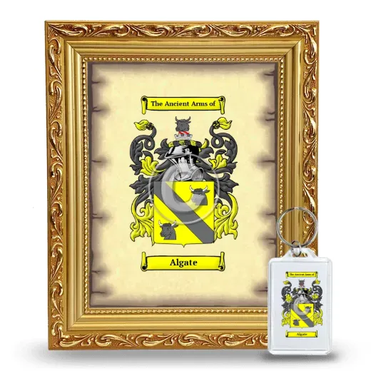Algate Framed Coat of Arms and Keychain - Gold