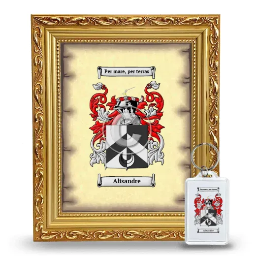 Alisandre Framed Coat of Arms and Keychain - Gold