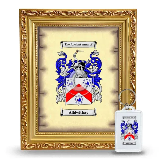 Alldwithay Framed Coat of Arms and Keychain - Gold
