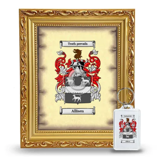 Allisen Framed Coat of Arms and Keychain - Gold