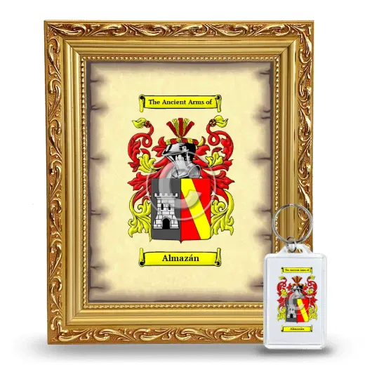 Almazán Framed Coat of Arms and Keychain - Gold