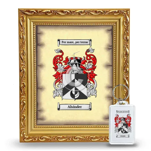 Alsinder Framed Coat of Arms and Keychain - Gold