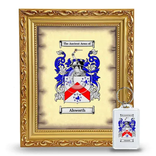 Alsworth Framed Coat of Arms and Keychain - Gold