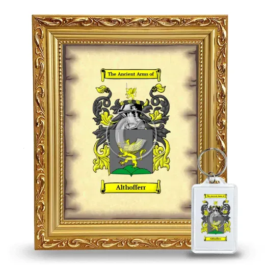 Althofferr Framed Coat of Arms and Keychain - Gold
