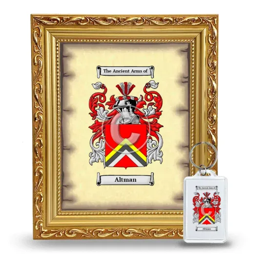 Altman Framed Coat of Arms and Keychain - Gold