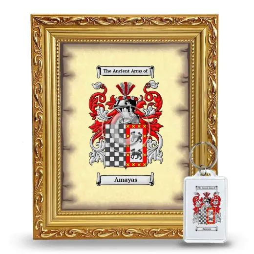 Amayas Framed Coat of Arms and Keychain - Gold