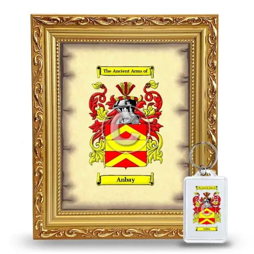 Anbay Framed Coat of Arms and Keychain - Gold