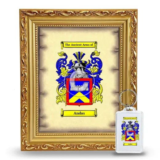 Andas Framed Coat of Arms and Keychain - Gold