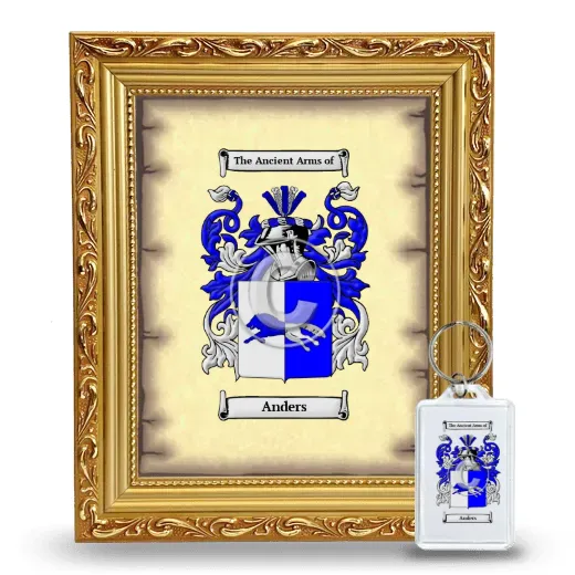 Anders Framed Coat of Arms and Keychain - Gold