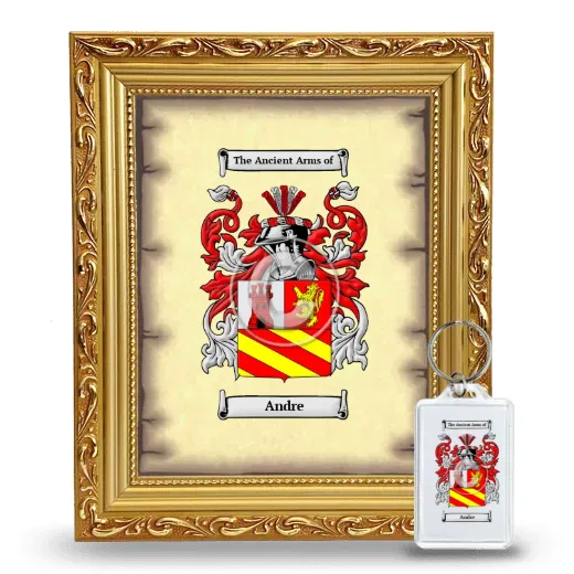 Andre Framed Coat of Arms and Keychain - Gold