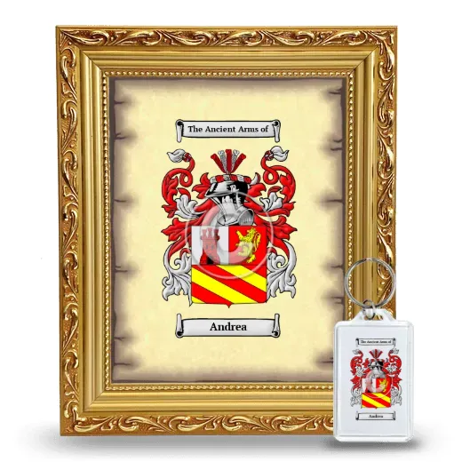 Andrea Framed Coat of Arms and Keychain - Gold
