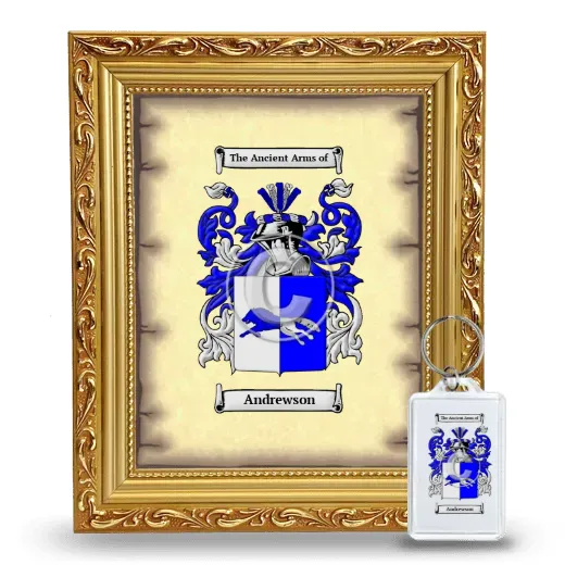 Andrewson Framed Coat of Arms and Keychain - Gold