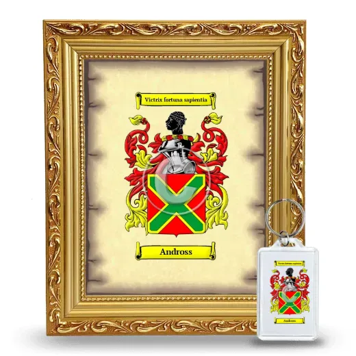 Andross Framed Coat of Arms and Keychain - Gold