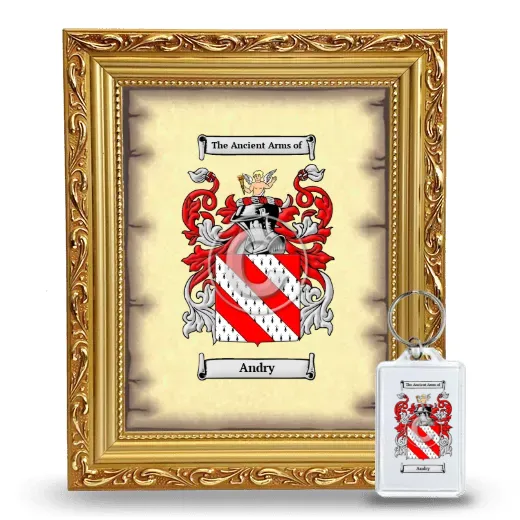 Andry Framed Coat of Arms and Keychain - Gold