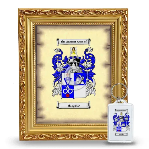Angelo Framed Coat of Arms and Keychain - Gold