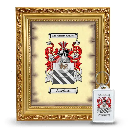 Angelucci Framed Coat of Arms and Keychain - Gold