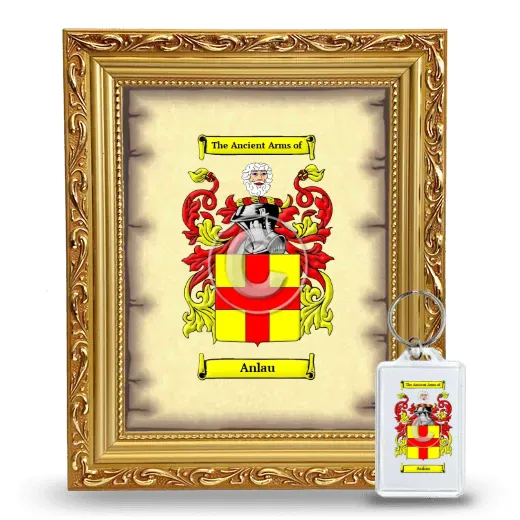 Anlau Framed Coat of Arms and Keychain - Gold