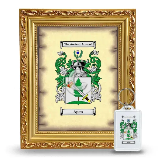 Apen Framed Coat of Arms and Keychain - Gold