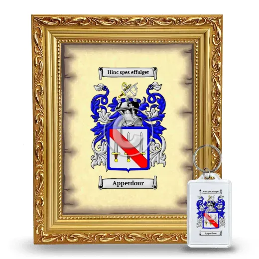 Apperdour Framed Coat of Arms and Keychain - Gold