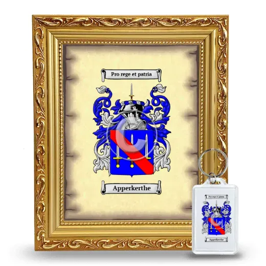 Apperkerthe Framed Coat of Arms and Keychain - Gold
