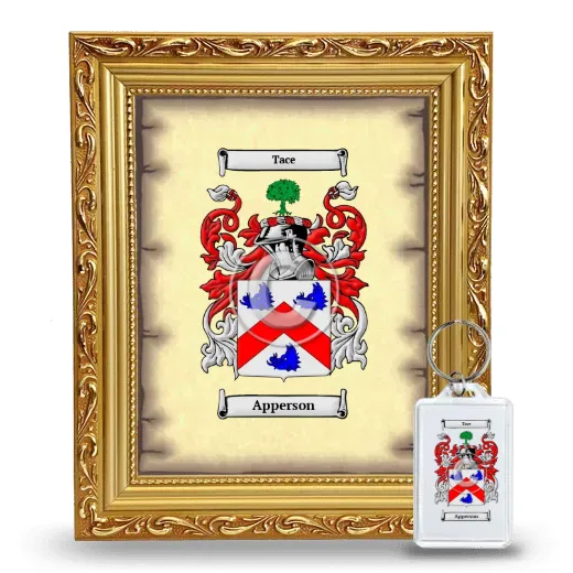 Apperson Framed Coat of Arms and Keychain - Gold