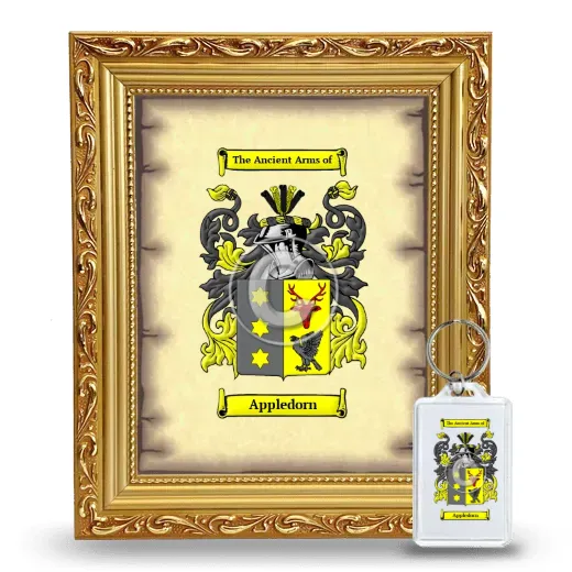 Appledorn Framed Coat of Arms and Keychain - Gold