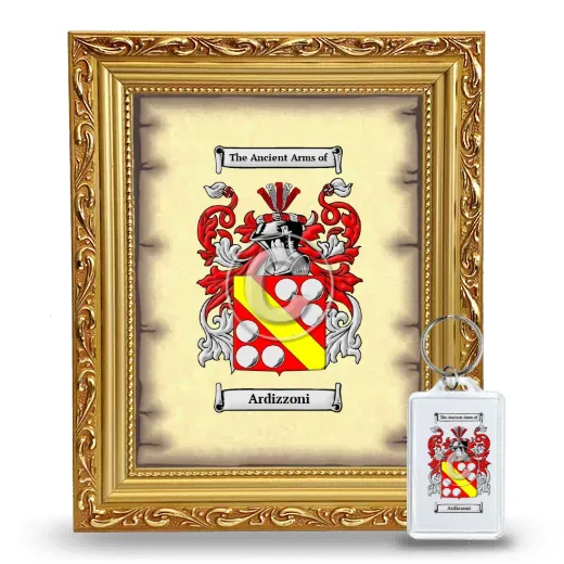 Ardizzoni Framed Coat of Arms and Keychain - Gold