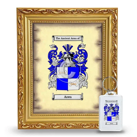 Aren Framed Coat of Arms and Keychain - Gold