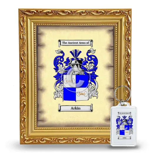 Arkin Framed Coat of Arms and Keychain - Gold