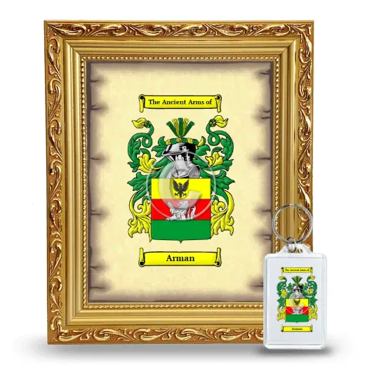 Arman Framed Coat of Arms and Keychain - Gold