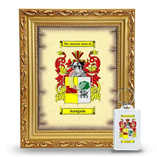 Arreguin Framed Coat of Arms and Keychain - Gold