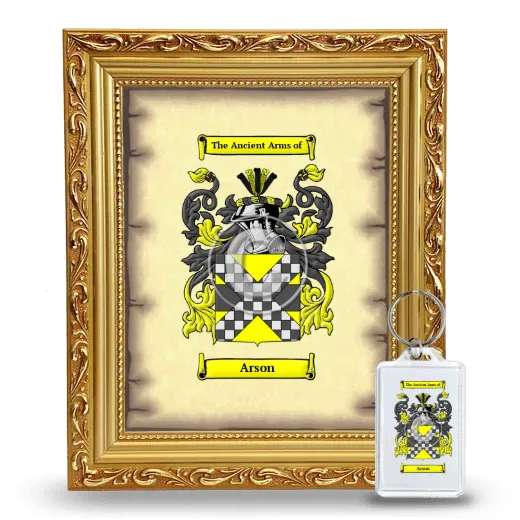 Arson Framed Coat of Arms and Keychain - Gold