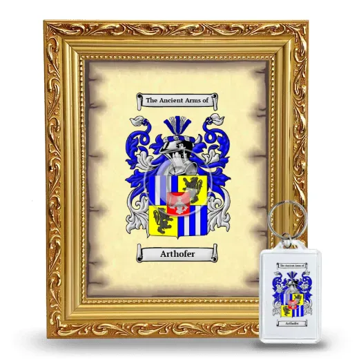 Arthofer Framed Coat of Arms and Keychain - Gold