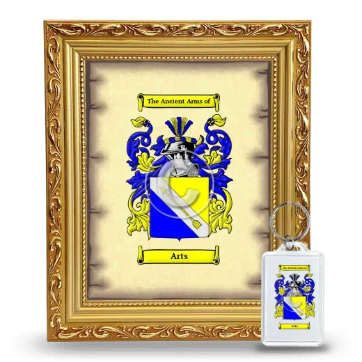 Arts Framed Coat of Arms and Keychain - Gold