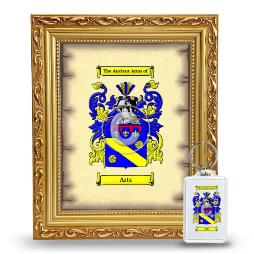 Arts Framed Coat of Arms and Keychain - Gold