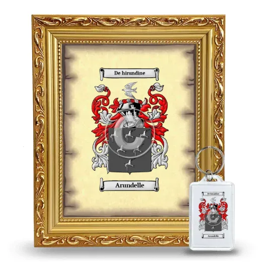Arundelle Framed Coat of Arms and Keychain - Gold