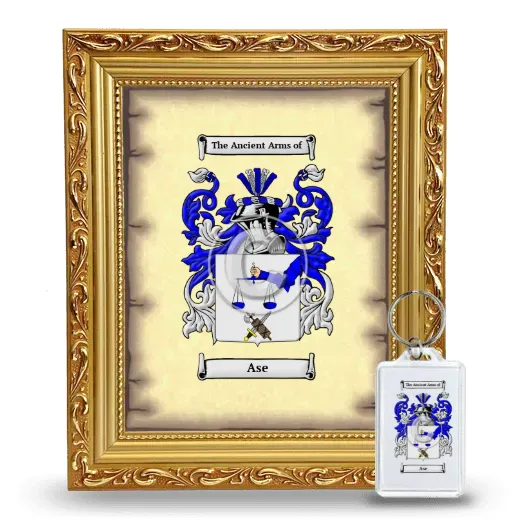 Ase Framed Coat of Arms and Keychain - Gold