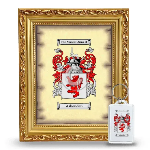 Ashenden Framed Coat of Arms and Keychain - Gold